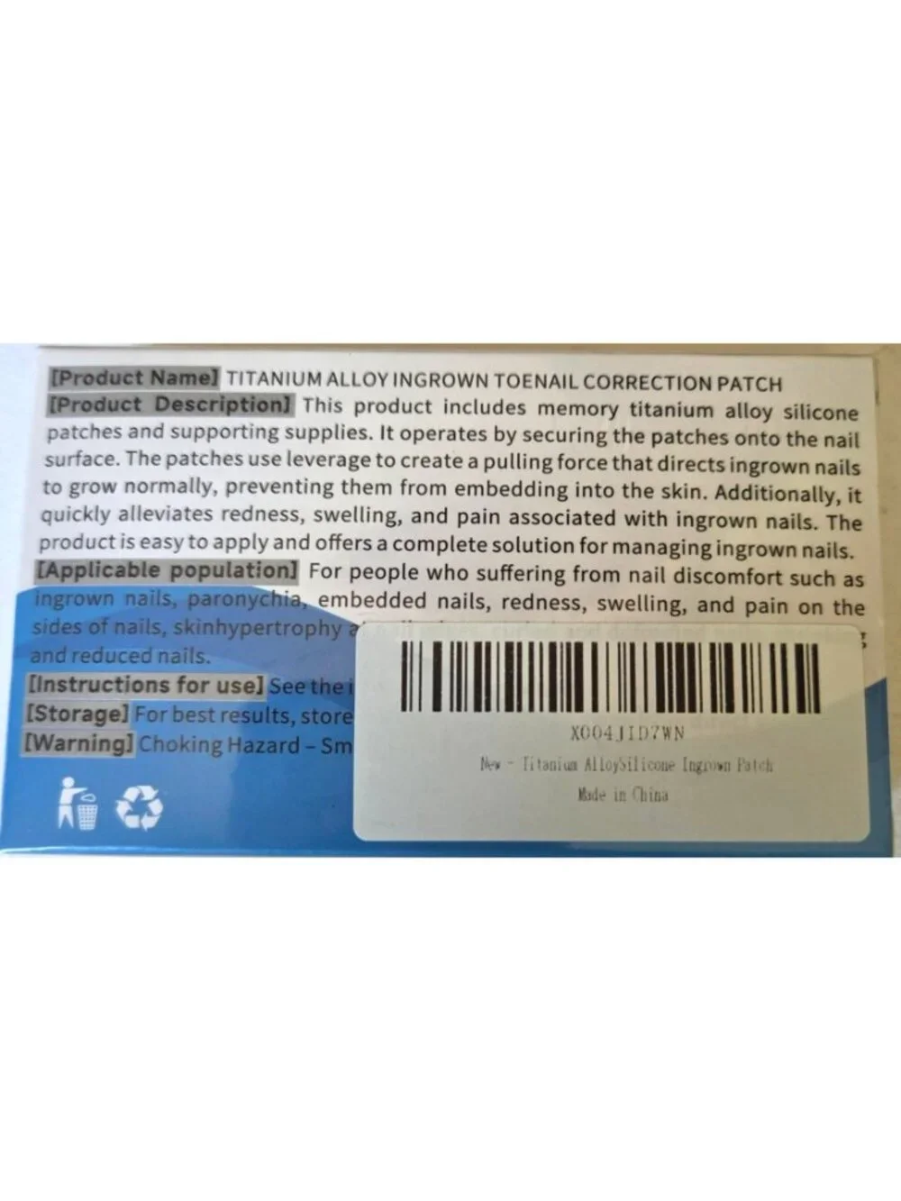 Titanium Alloy Ingrown Toenail Correction Patch For Nail Pain Relief Exp 01/2028